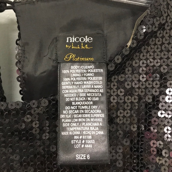 Like new, Nicole Miller Black Sequin Dress - Picture 3 of 3